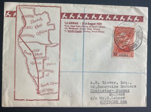 1939 Luanda Angola To Windhoek South West Africa First Flight Airmail Cover FFC