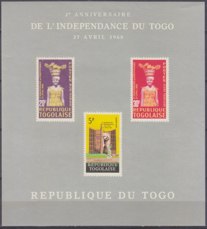 1962 Togo 342-43,45/B8b 2nd anniversary of Togo