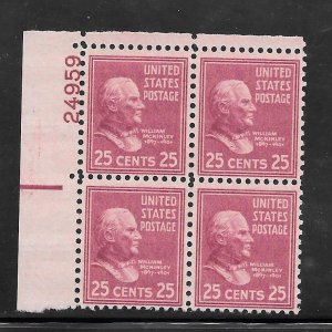 #829 MNH Plate Block of 4