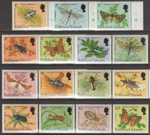 EDSROOM-17915 Falkland Islands 387-401 LH 1984 Complete Insects & Spiders CV$17