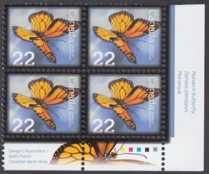 Canada - #2708  Insects - Monarch Butterfly Plate Block - MNH