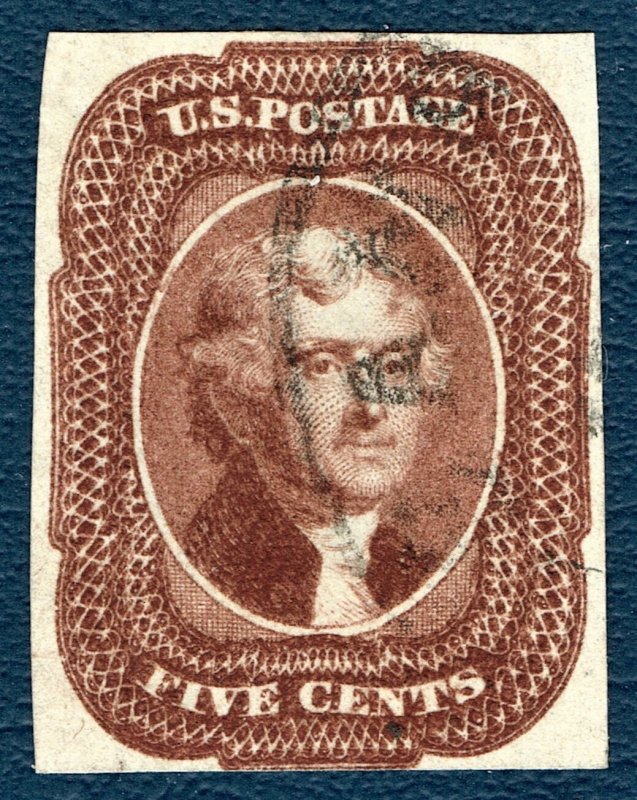 [sto579] USA 1856 Scott#12 used 5¢ brown  Cat $750.00 Expertise W. T. Crowe