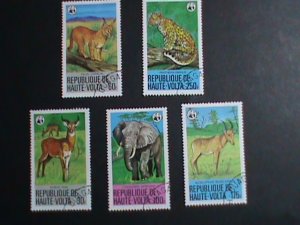 UPPER VOLTA STAMP-WWF-WORLD WILDLIFE FUN ANIMALS CTO STAMPS SET VERY FINE