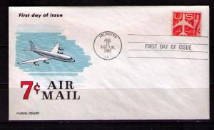 US Sc# C60 FDC Jet Airplane Red Fluegel