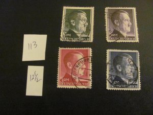 GERMANY 1941 USED SC 524-7 HITLER PERF. 121/2 VF/XF 100 EUROS (128)