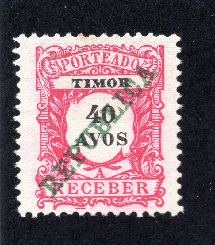 Timor 1911 40a carmine Postage Due Overprint, Scott J18 NGAI, value = $3.25