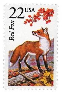 1987 22c Red Fox, North American Wildlife Scott 2335 Mint F/VF NH