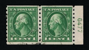 EXCEPTIONAL GENUINE SCOTT #412 USED COIL PAIR PSE CERT WITH PLATE #6477 TAB