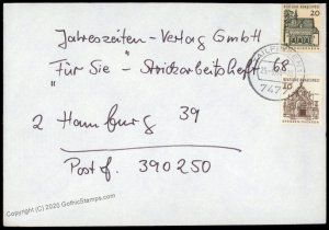 Germany 1968 Postal Card Indicia Cutout Used On Cover G71069