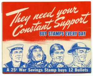 War Savings Stamps Booklet -Featuring 17 stamps from the 1940-1941 set