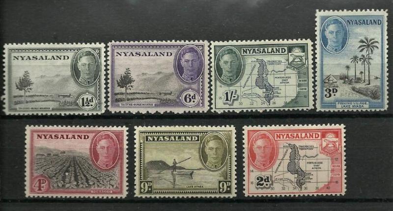 Nyasaland Protectorate Stamps Sc#70-71, 73-76 MH #CB102