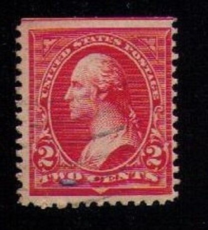 US Sc # 279b Used Rose Carmine 2c Washington F-VF