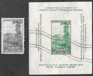 US Scott 749, 765 - Great Smoky Mtns - Single - SCV $6.75