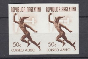 J28558 1940 argentina mnh #c39 airmail imperf pair