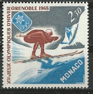 Monaco # 671  Grenoble Winter Olympics     (1)  Mint NH