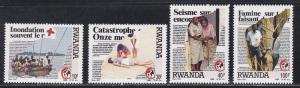 Rwanda # 1320-1323, Red Cross - Crescent Anniv, NH, 1/3 Cat