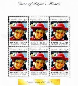 SW256 - Union Island 1997  - Death of Princess Diana   - MNH Minisheet