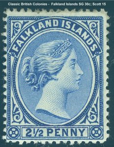 Falkland Islands Scott 15c, SG 30c - LH