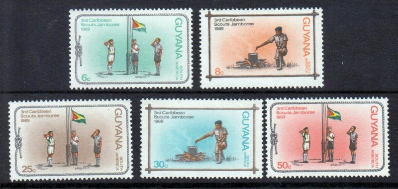 Guyana Sc#95-99 The 3rd Caribbean Scout Jamboree (1969) MNH