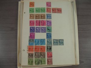 US, 100s of Stamps & a few Covers  mostly hinged on pages