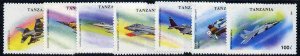 TANZANIA - 1993 - Military Aircraft - Perf 7v Set - Mint Never Hinged