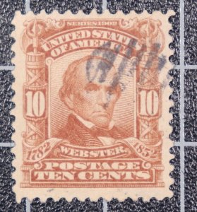 Scott 307 - 10 Cents Webster - Used - Nice Stamp - SCV - $3.00