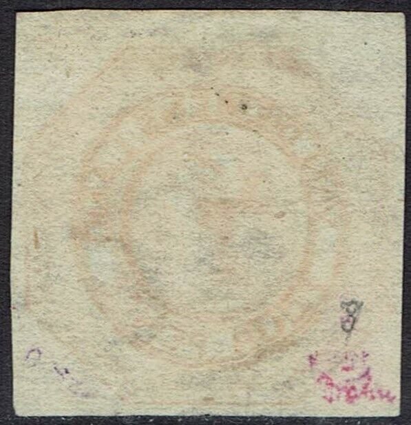 TASMANIA 1853 QV COURIER 4D 2ND STATE OF PLATE USED