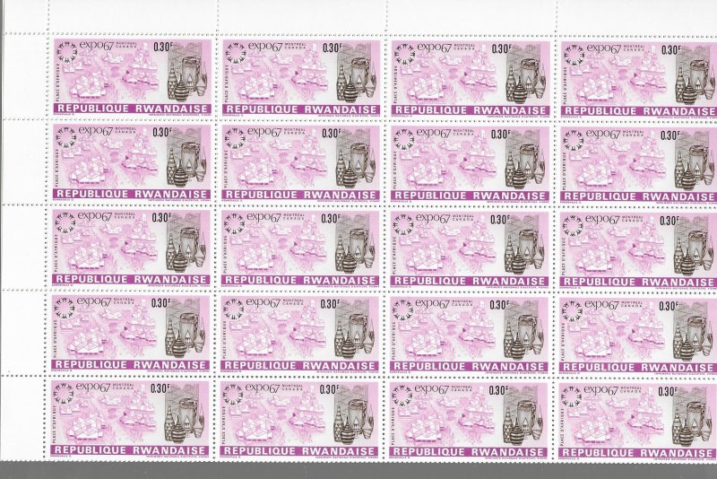 Rwanda 225-32 Expo67 MNH cpl. set x 40 vf. 2022 CV $ 100.00