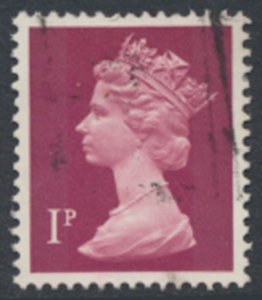 GB 1p Machin  SG X844 Used 2 bands   SC# MH23  see scans