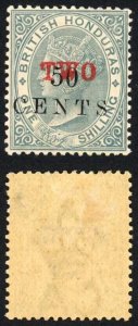 British Honduras SG35 TWO on 50c grey M/M Cat 60 pounds