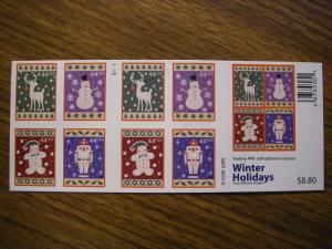 Scott 4425-8 or 4428b, 44c Winter Holidays, Pane of 20, #S1111, MNH Beauty