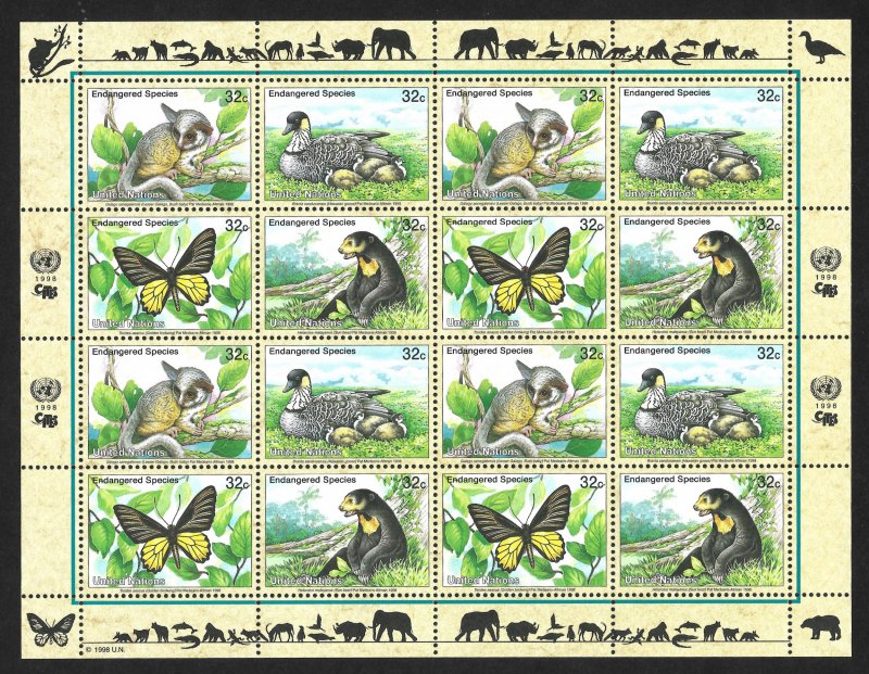 Doyle's_Stamps: 1998 U.N. Endangered Species Sheet Set