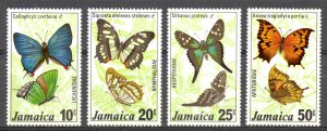 Jamaica Sc# 435-438 MNH 1978 Butterflies