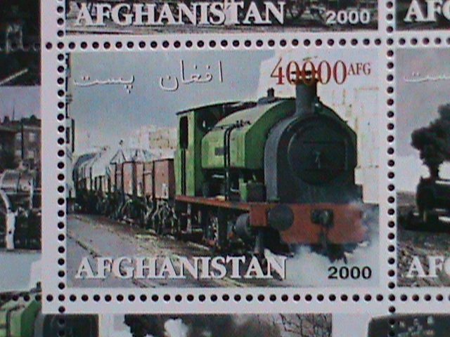 AFGHANISTAN-STAMP-2000 CLASSIC TRAINS  - MNH STAMP SHEET RARE