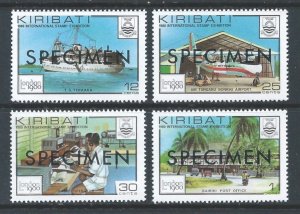 Kiribati #352-5 NH London '80 Stamp Exhibition w/Specimen O/P