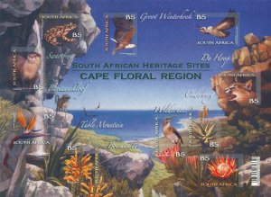 South Africa Stamps 2011 MNH Cape Floral Region Birds Frogs Flowers 10v S/A M/S