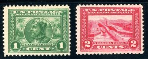 USAstamps Unused FVF US 1913 Panama-Pacific Scott 397, 398 OG MHR 