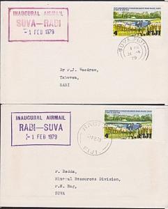 FIJI 1979 pair of first flight covers SUVA - RABI and return...............5712