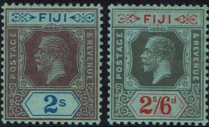 FIJI 1922 KGV 2/- AND 2/6 WMK MULTI SCRIPT CA