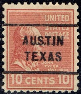 1938 10c Tyler w/PRECANCEL from AUSTIN TX (815-255) Nice stamp.