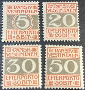 DANISH WEST INDIES # J5-J8--MINT/HINGED--COMPLETE SET--POSTAGE DUE--1905-13