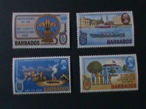 ​BABADOS-1969 SC#323-6 ATTAINMENT INDEPENDENCE OF BOY SCOUT ASSOCIATION MNH VF