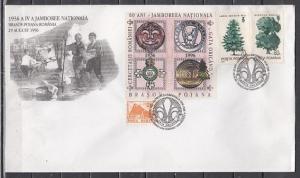 Romania, 1996 issue. 29/AUG/96. Scout cancel. Cachet & Scout Label Large Cover.