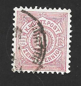 German State Wurttemberg 1875 - U - Scott #60A