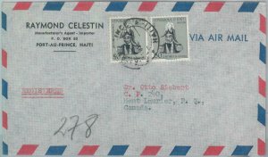 81630 - HAITI - POSTAL HISTORY -  Registered AIRMAIL  COVER to CANADA  1957