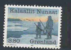 Greenland Sc 176 1987 fishing sealing whaling stamp mint NH