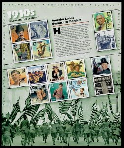 3183 Celebrate the Century 1910s Full MNH Sheet at face value