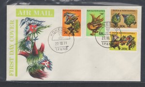 Papua New Guinea #336-39 (1971 Dancing set) unaddressed cachet FDC #1