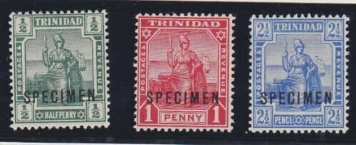 TRINIDAD 1909 set of 3 SG146-148 fine mint SPECIMEN........................67577 