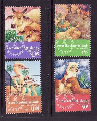 Cocos (Keeling) Is.-Sc#319-22-used set-Imported Animals-1996-